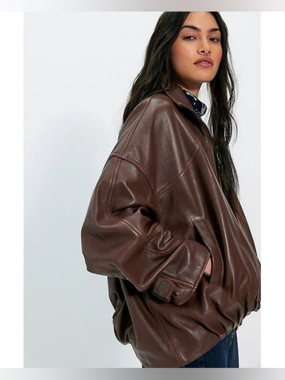 Free people Sonny leather pullover jacket Small NWT $698
